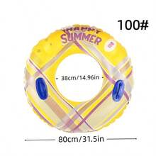 Inflatable Round Swimming Ring With Handles - Thick Bright Color Water Fun Toy Suitable For Home Pool, Outdoor And Garden - Multicolor - View 13