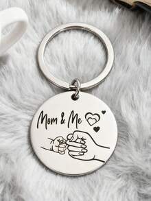 1 pieza Llavero especial de acero inoxidable, regalo del Día de la Madre de hijo/hija, regalo de llavero - Multicolor - Ver 6