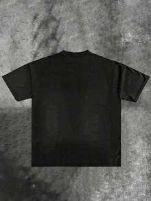 VALE Dream Men's Retro 220g  Cotton Short-Sleeved , Integrating Christian Clothing Elements, Gothic Style And Y2K Aesthetics, Street Clothes, Large T-Shirt, Jesus Shirt, Christian Clothes ,Gothic Pun,Slim-Fit T-Shirt Printed With Grunge-Style Cute Graphics. - 黑色12 - 查看 2