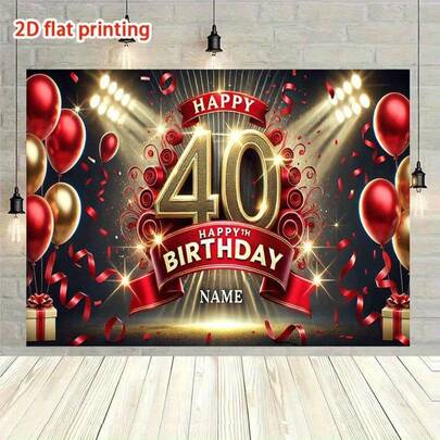 40th Birthday Party Background Banner - Luxurious Gold And Black Theme, 100% Polyester Fabric Decoration, Suitable For Indoor And Outdoor Celebrations, Multi Functional Photography Background, Suitable For Studio, Home, Garden, And Event Decoration - Multi Color Festival Banner For All Occasions. You Can Choose From Various Styles And Sizes.