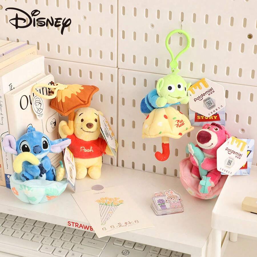 Serie Disney Rainy Day Peluche colgante, llavero, accesorio de mochila, decoración del hogar, regalo de cumpleaños de Stitch, Winnie the Pooh, Alien - Multicolor - Ver 1