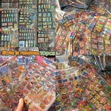 10张/包零食包装贴纸，防水卡通手机贴纸，PET材质剪贴簿贴纸，可爱贴纸 - 棕褐色小猫/贴纸>糖果/小猫/儿童 - 彩色 - 查看 8