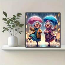 1 قطعة [30*30سم/11.8*11.8بوصة][40*40سم/15.7*15.7بوصة] طقم رسم الماس 5D أكريليك، نمط سيدة عجوز كرتونية، مناسب للمبتدئين البالغين DIY فسيفساء فن الماس، رسم الماس كامل مصنوع يدويًا، قابل للتطبيق على ديكور جدران غرفة المعيشة والنوم والمكتب، هدية فنية مميزة لتزيين المنزل للعائلة والأصدقاء - بدون إطار - مشاهدة 3