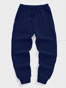 Men's Casual Outdoor Sports Pants With Drawstring, Suitable For Running, Workout, Jogging, Fitness, Versatile Navy Blue Jogger Pants - Navy Blue - View 3