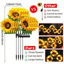 2/4 Pack Solar Sunflower LED Garden Lights - Vibrant Yellow Flower Decoration, Durable ABS Material, Suitable For Labor Day, Mother's Day, Thanksgiving, Christmas, Halloween, Patio, Lawn, Patio, Path, And Garden Decoration, IP65 Waterproof. - Solar-powered Sunflowers - View 6