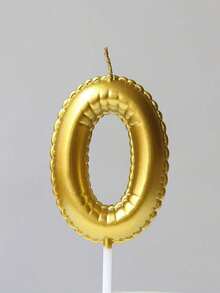 1件金色花卉裝飾 手繪生日數字0-9生日蠟燭 生日蛋糕裝飾 生日派對裝飾 適用於生日、週年紀念、性別揭曉派對、單身女派對、畢業典禮 - 金色 - 查看 5