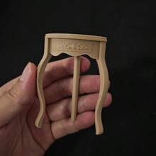 SHAMLESS 1:12 Scale Mini Triangular Corner Decor Table, Realistic Plastic Small Furniture Collectible, Mini Curved Leg Retro Victorian Style Side Table, DIY Craft, Holiday/Birthday Creative Gift, Home/Office Desktop Decor - Triangle Corner Table - View 11