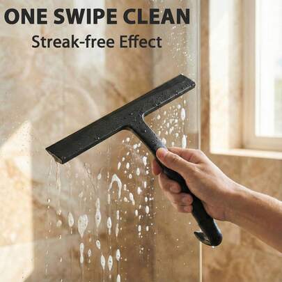 壁挂式硅胶刮水器带挂钩，方便悬挂清洁玻璃淋浴门刮水器