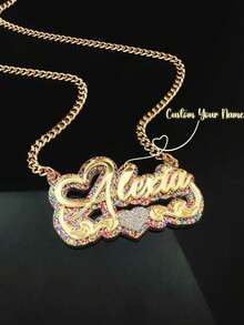 1 pieza Collar con nombre personalizado de acero inoxidable - Colgante grabado mate - Multicolor - Ver 18