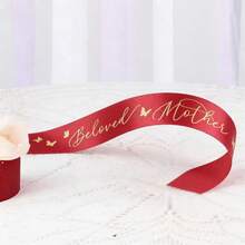 5 Yards/Pack Mother's Day Carnation Ribbon, Best Mom Ribbon, Flower Bouquet Gift Packaging Satin Ribbon, Cake Box Tie Ribbon, DIY Craft - 6 - View 12