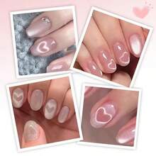 Four Styles Of Cat-Eye/Y-Shaped/Cute French Manicure Metal Tools, An Elegant Heart-Shaped French Cat-Eye Manicure Contouring Tool Set, And Nail Styling Tools. - Multicolor - View 3