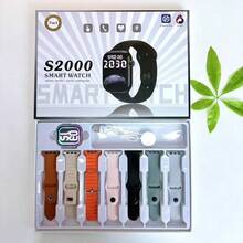 S2000 7-In-1 Smartphone Package: Step Counting, Distance Tracking, Calorie Control, Heart Rate/Blood Pressure/Oxygen Saturation Monitoring, Bluetooth Calling, Bluetooth Music Streaming, Temperature Measurement, Sleep Monitoring, Incoming Call Alerts, Text Message Alerts, Social Media App Notifications. - Gold - View 1