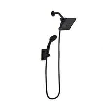 57-Inch Flexible Handheld Shower Head With 6-Inch Adjustable Round Bathroom Faucet Set, Includes 3-Way Diverter And Drill-Free Wall Mount Bracket, Black/Silver, Bathroom Upgrade, Stylish Shower Design, Multi-Function Shower, Luxury Bathroom - Set - View 5