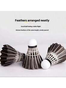 1PC Wind Resistant Black Badminton Goose Feather Learning Badminton Entertainment Training Competition Foam Head High-Quality Barreled Badminton - Multicolor - View 4