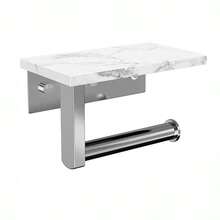 1个304不锈钢大理石纹卫生纸架，浴室壁挂式纸巾卷架带置物架 - 彩色 - 查看 14