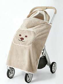 1 pièce Couverture coupe-vent pour porte-bébé, Cape coupe-vent pour bébé en dessin animé, Couverture coupe-vent pour poussette de printemps, Cape coupe-vent multifonctionnelle pour bébé, Essentiel pour les voyages en extérieur - châle pour bébé - Voir 7