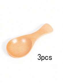 3pcs/Set Wooden Ice Cream Spoons, Suitable For Tea, Milk Powder, Ice Cream, Desserts, Small Spoons, Rice Spoons, Spatulas, Jam Spoons - Multicolor - View 12