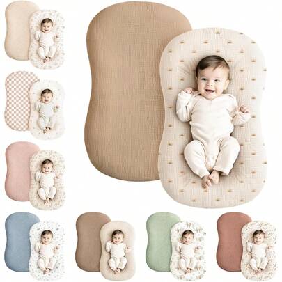2 piezas Juego de ropa de cama para cuna de muselina, funda de colchón de cuna suave y transpirable, adecuado para bebés niños y niñas, artículos esenciales para bebés, regalo