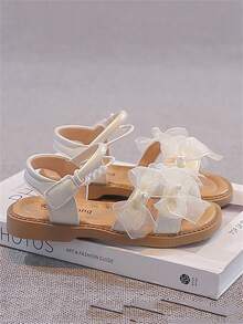 1 Pair Beige Cute & Fashionable Design With Massage Pad Bottom, Soft Non-Slip Flat Children Sandals, Toddler Walking Shoes, Suitable For Spring, Summer, Autumn And Winter - Beige - View 5