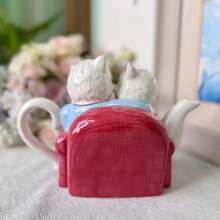 Handmade Ceramic 3D Sculpture And Hand-Painted Cute Cat Teapot, Coffee Pot, Couple Cups, Tea Cups, Suitable As Christmas, Valentine's Day, Mother's Day And Birthday Gifts - Multicolor - View 6