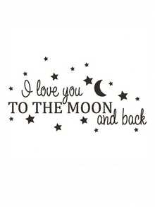 浪漫“爱你到月球再返回”乙烯基墙贴 - 情侣、新婚夫妇和周年纪念的完美礼物，提升卧室氛围 - 均碼 - 查看 3