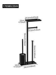 一套马桶刷架，落地式马桶纸巾架带刷子，可折叠纸巾架，全面清洁，马桶纸巾盒，浴室配件 - 彩色 - 查看 13