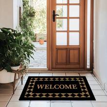 1 Felpudo con patrón de letra negra, disponible en varios tamaños, adecuado para la decoración interior del hogar - 1PC - Ver 8