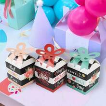 12个装礼品盒，蝴蝶结装饰纸盒，生日派对回礼，蝴蝶结糖果盒，女士婚礼母亲节派对用品 - 查看 6