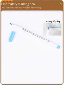 一套DIY手工刺绣戳绣套装，包含：1块戳绣布、1块绣布、1个绣绷、3根可替换戳针、16根绣针、1把剪刀、9根金属线针、1个针盒、1支记号笔、1个随机颜色雪花穿线器。 - A - 查看 8