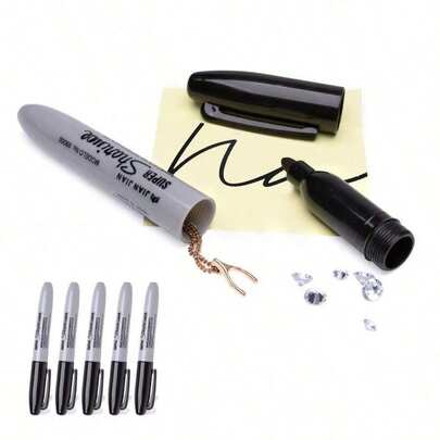 1pc Fun Hidden Storage Bank Disguise Fake Marker Marker Pen (Black)