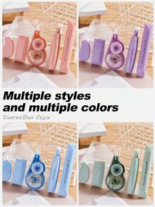 Mixed Shape Correction Tape Set, Retractable White Out Tape For Exam, Smooth Correction Tape, Reliable Liquid Paper Tape Eraser For School Office Supplies - Sets - View 3