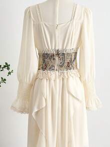 Women's Elegant Bohemian Tropical Strapless Open Shoulder Backless Ruffle Hem Crop Top, Suitable For Casual, Vacation, Beach, Wedding Guest, Graduation, Brunch, St. Patrick's Day, Spring Break, Easter, Music Festival, Summer/Autumn New Arrival - Multicolor - View 11