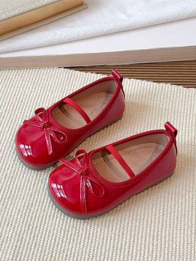 1 Pair 2026 New Spring Slip-On Flat Shoes For Girls, Soft Bottom Casual Performance Fashion Shoes With Bow Decor