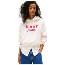 Tommy Jeans Hoodie DW0DW21598-YBH For Women In Color White - أبيض - مشاهدة 2