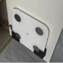 2 piezas Estante de almacenamiento para báscula de pared, instalación adhesiva sin costuras, diseño de plástico duradero y ahorro de espacio, para baño y gimnasio en casa, compatible con báscula de grasa corporal y equipo de fitness, estante de almacenamiento para baño, apariencia elegante - Multicolor - Ver 4
