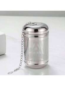 1pc Large Tea Infuser, 304 Stainless Steel Tea Leaf Filter, Tea Ball With Extended Chain Hook, Coffee Filter - Silver - View 4