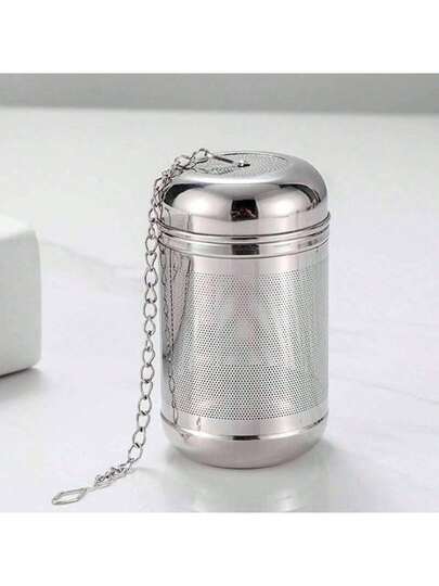 1pc Large Tea Infuser, 304 Stainless Steel Tea Leaf Filter Mesh Tea Ball, Tea Leaf Filter With Extended Chain Hook, Coffee Filter