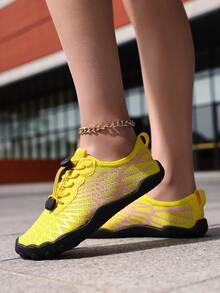 Zapatos descalzos para mujer adecuados para arroyo, playa, natación, fitness, senderismo, voleibol de playa, surf, antideslizantes, secado rápido - Amarillo - Ver 3