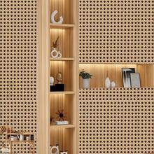 1 rolo de papel de parede texturizado imitando rattan em formato de favo de mel, autoadesivo e removível, ideal para armários, gavetas, guarda-roupas, portas de armários, quartos de hotel, painéis de TV, paredes e decoração de móveis. Dimensões: 45 cm x 500/300/100 cm. - Tapete refrescante em formato de colmeia - Ver 13