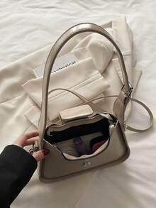 2026 New Minimalist French Style Handbag, Niche Underarm Bag, Fashionable Commuter Bag, Elegant Shoulder Bag - Khaki - View 4