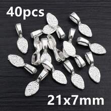 40pcs Glue-On Flat Pad Bails Spacer Bead Charms Pendant DIY Jewelry Making Accessories For Necklace Bracelet Supplies - Bail Charms Connector - View 17
