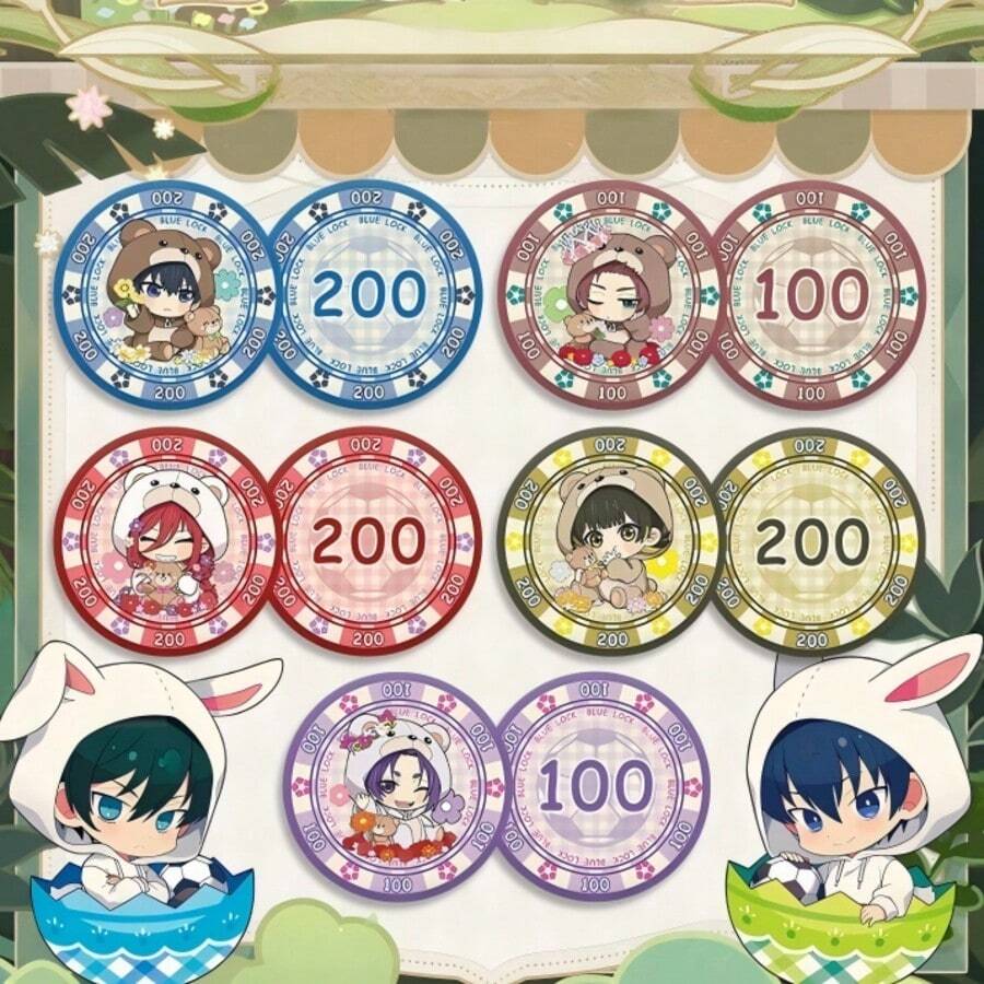 蓝色监狱亚克力筹码硬币双面动漫周边 - 史迪奇玩具、旅行玩具、课堂减压玩具、迷你洗澡玩具、圣诞文具减压球、生日礼物、复活节礼物、情人节礼物、完美礼物、赠品、玩具、游戏 - 彩色 - 查看 1