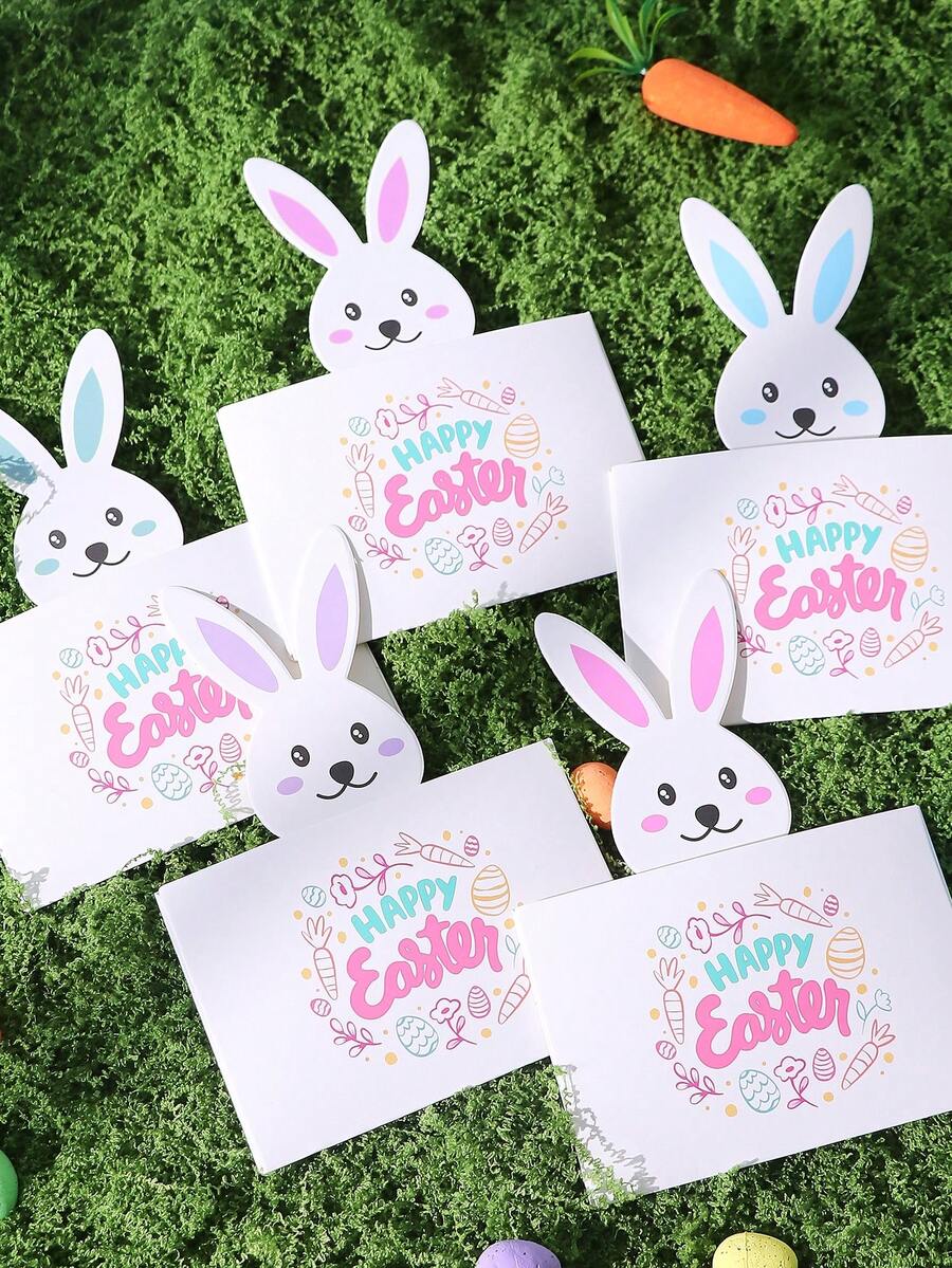 5pcs/Set Rabbit Cards-Holiday/Party Activities & Supplies Decoration Easter , Etc. - Multicolor - View 1