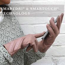 Isotoner Womens Spandex Touchscreen Cold Weather Gloves With Warm Fleece Lining And Details - 小號-中 + 黑色混紡 - Smartdri - 查看 3
