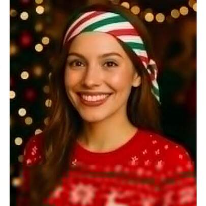 Christmas Holiday Headbands - Red And Green Striped Christmas Candy Tie Stocking Stuffers And Gifts