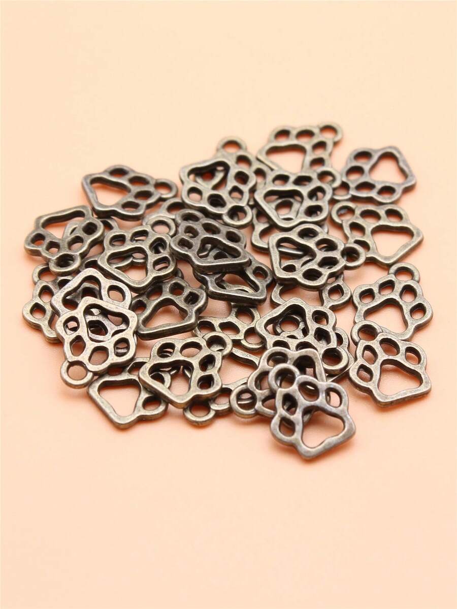 30pcs Dog Paw Shaped Pendant, Suitable For Jewelry DIY - Bronze - View 1
