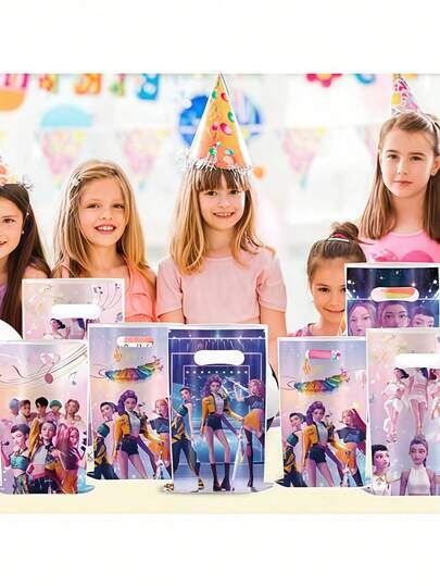 10 Pcs Kpop Party Favor Gift Bags Candy Packaging Bags Cute Party Decor Goodie Bags For Birthday Party Holiday Celebration Baby Shower Wedding Graduation Party Supplies Small Gift Bags For Snacks Toys Candies Party Favors Pack For Kpop Fans Party Decorations Bulk Set