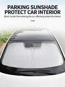 1pc 57.09in/55.12in Long Portable Silver Car Windshield Sunshade, Heat Insulating Front Windshield Cover For Car Interior Accessories, Easy To Fold And Store, Fits Most Models Including SUV And Sedan, Sun Curtain, RV Essential, RV Accessory, Car Window Cover, Car Sunshade, Car Accessory, Car Sun Visor, Ideal For Spring/Summer/Autumn Car Sunshade - Multicolor - View 8
