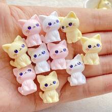 3/5/10/20 Móc khóa hình mèo con bằng nhựa resin sống động - Thích hợp cho lễ Phục Sinh, Ngày Valentine, trang trí đám cưới - Nhiều màu - Xem 6
