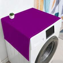 1 件纯色印花洗衣机防尘罩，简约素雅防尘罩，装饰性防尘罩 - 查看 5